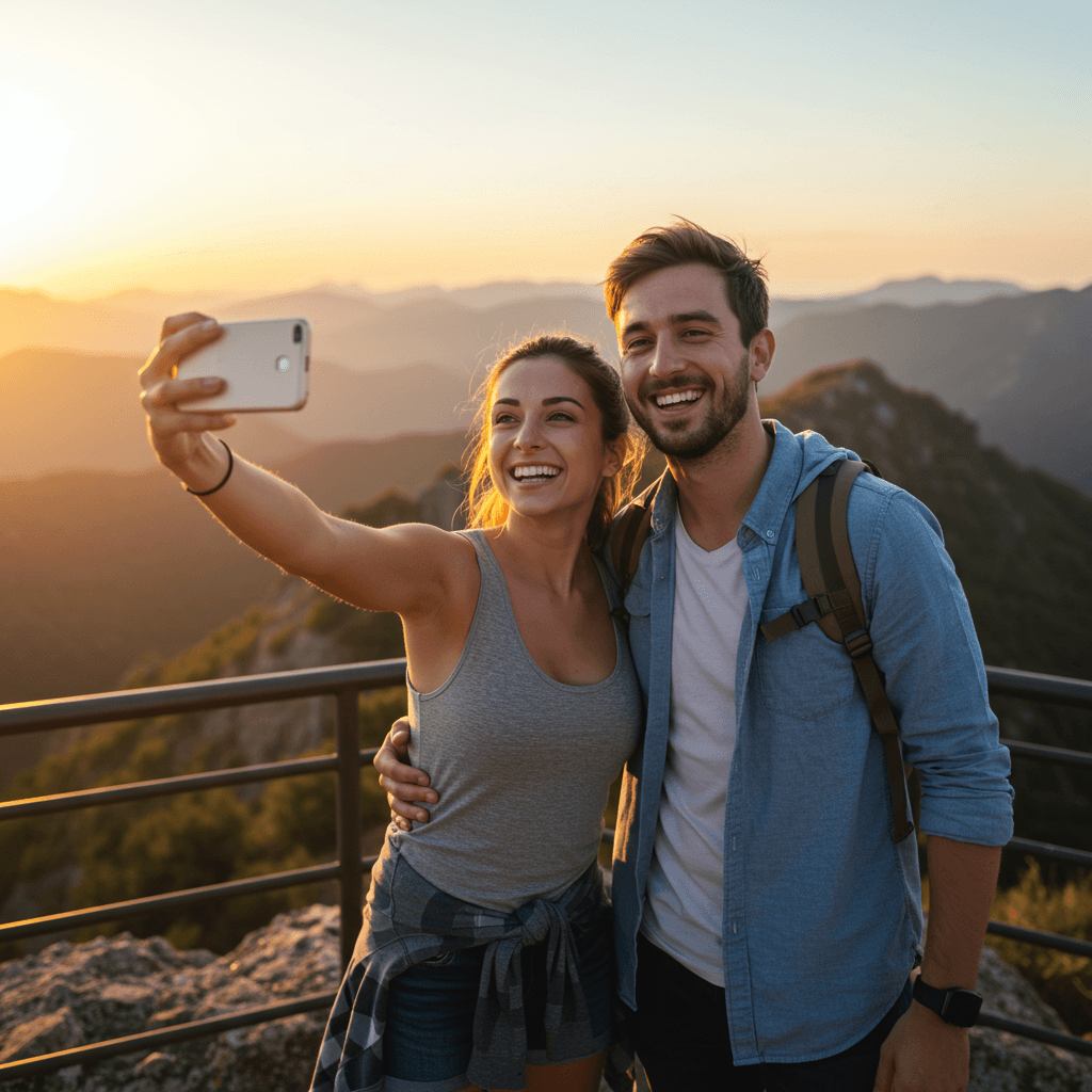 Happy travelers